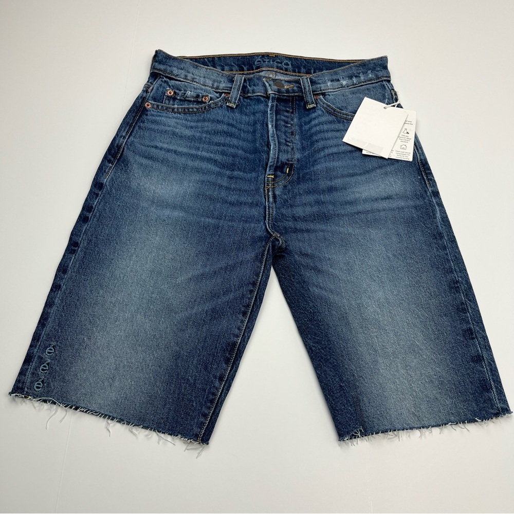 Etica High Rise Denim Cut-off Shorts Womens Size 24 Blue Style# EW116122 NEW